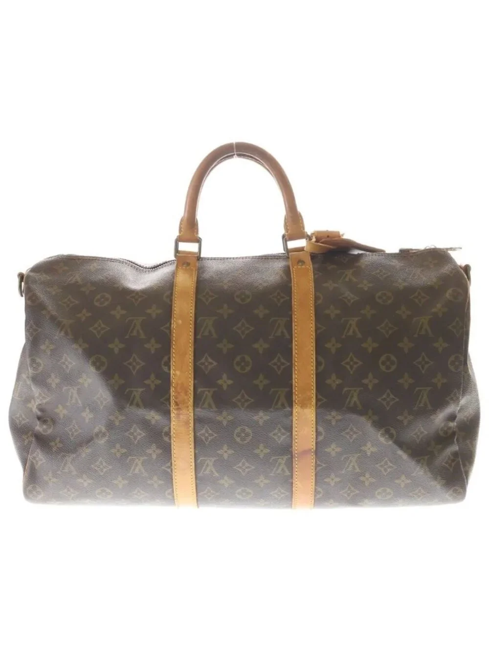 Louis Vuitton Monogram Keepall Bandouliere 50 2-Way Boston Bag Brown Leather
